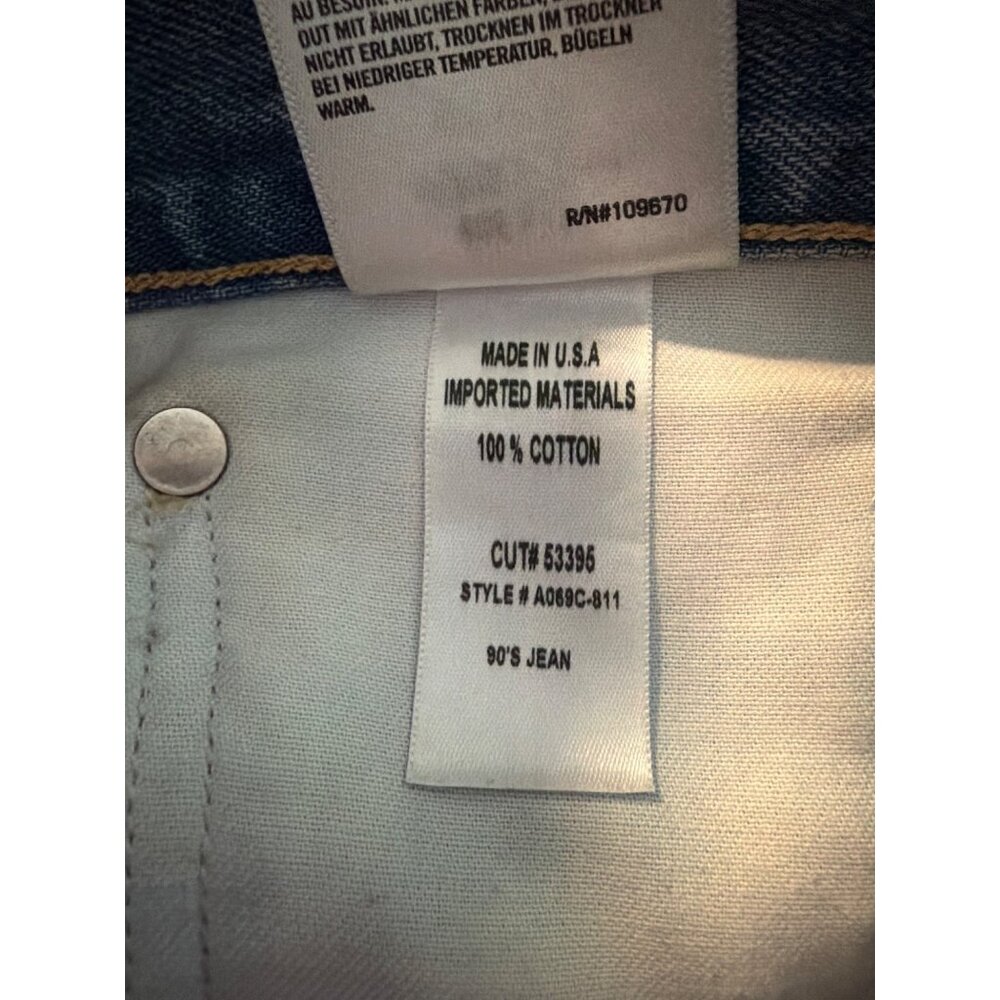 Agolde 90s Jeans Distressed Destroyed Holes Blue Denim Button Fly USA Size 24 - Picture 8 of 8